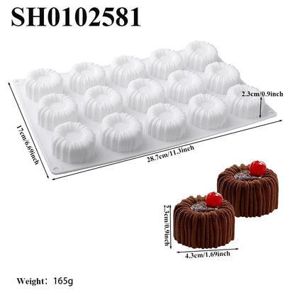 Chrysanthemum Cocoa Bean Pudding Cup Cherry Blossom Design Silicone Cake Mold Chocolate Mould Kitchen Dessert Decorating Tools
