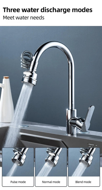 3 Modes Sink Faucet 360 Degree Rotation Filter Extension Tube Shower Water Saving Tap Universal Kitchen Gadgets Accessories