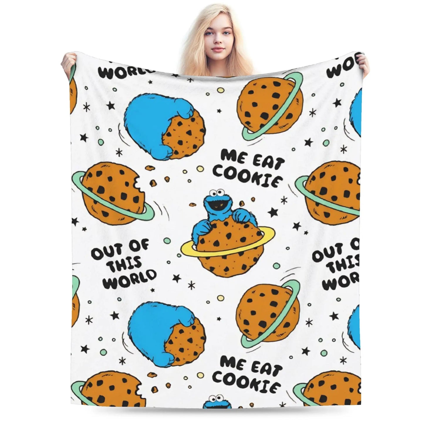 Cookie Monsters Blankets  Soft Warm Street Trend Plush Throw Blanket For Students Outdoor Flannel Bedspread Bed Cover