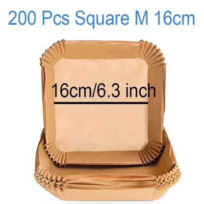 Large 23cm Air Fryer Disposable Paper Liner Non-stick Airfryer Parchment Special Baking Paper for 3-10QT Cooking/Steaming Basket