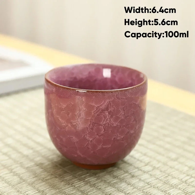 Ice Cracking Style Ceramic Tea Cup,Pottery Espresso Coffee Cups,Porcelain Kung Fu Teacup,Ceramics Sake Mug,Tea Bowl,Wholesale