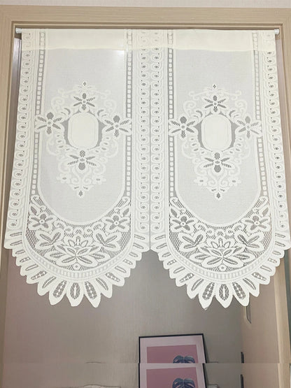 No-Drill Lace Door Curtain Bedroom Living Room Kitchen Partition Semi-Bli Entrance European Sle Fabric Door Curtain
