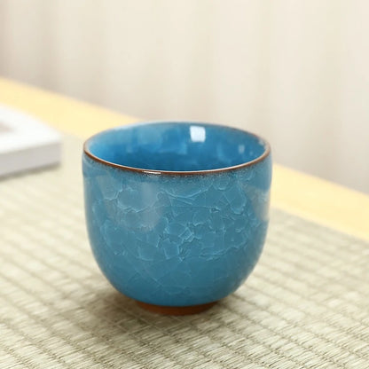 Ice Cracking Style Ceramic Tea Cup,Pottery Espresso Coffee Cups,Porcelain Kung Fu Teacup,Ceramics Sake Mug,Tea Bowl,Wholesale