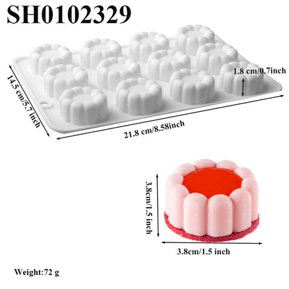 Chrysanthemum Cocoa Bean Pudding Cup Cherry Blossom Design Silicone Cake Mold Chocolate Mould Kitchen Dessert Decorating Tools