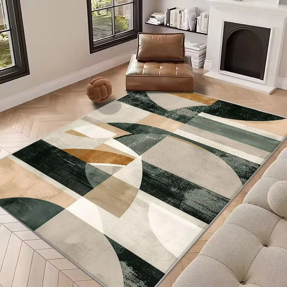 Modern Abstract Style Large Living Room Carpet Decoration Home Rugs for Bedroom Non-slip Lounge Rug Mat for Children Washable
