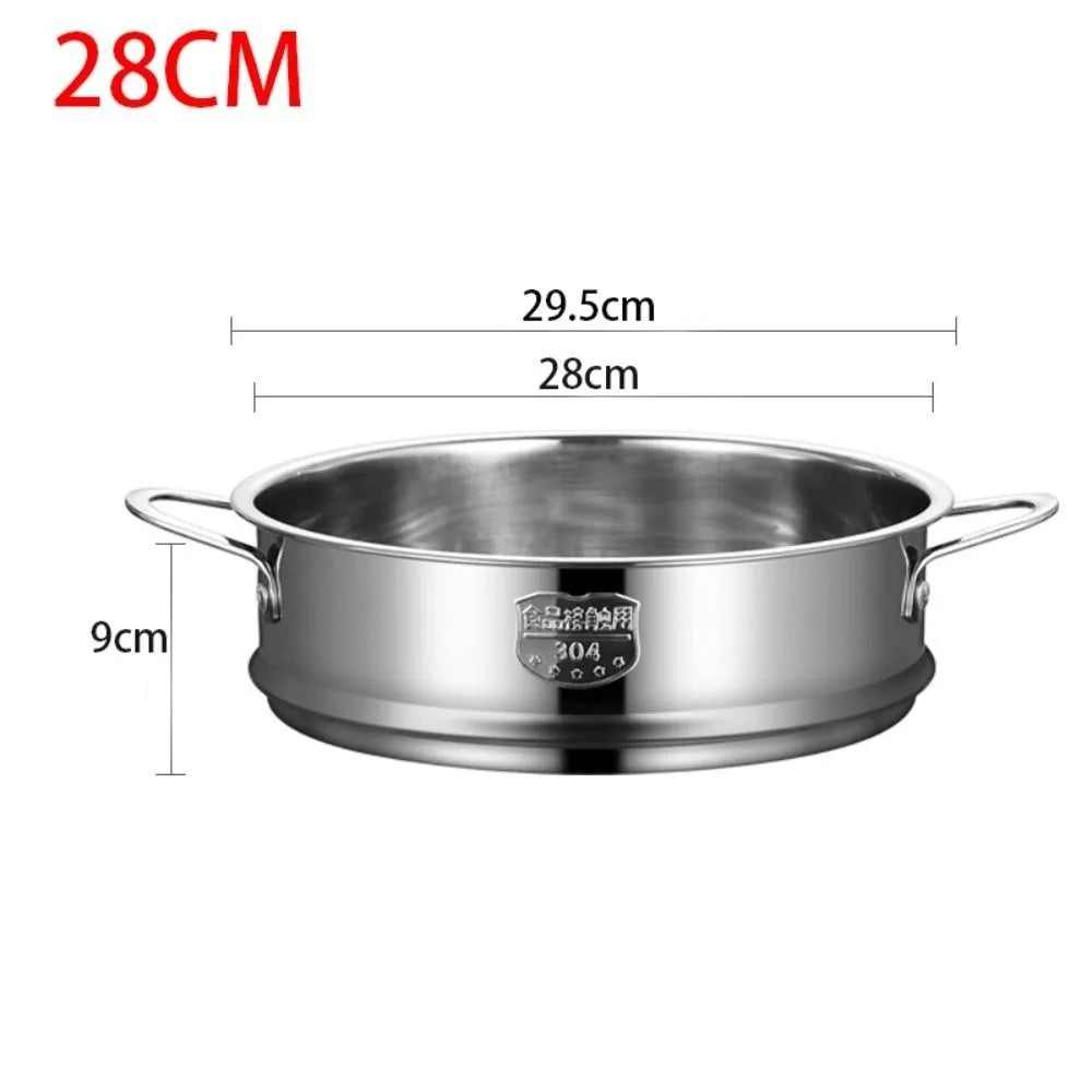304 Stainless Steel Steamer Basket 16-32cm Thickened Pot Steaming Grid Safe Material Thicken Strainer Food Steam Rack