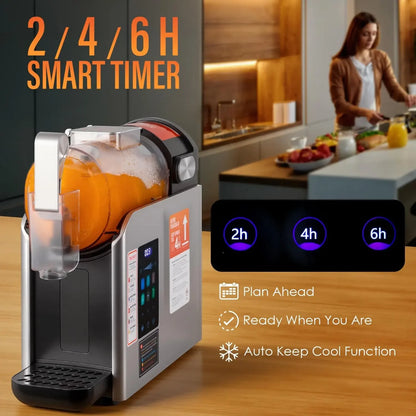 New Upgrade Smart 6 Presets Slushie Machine for Home & Soft Serve Ice Cream Machine, 68oz Color Touch Screen Slushy Machine for