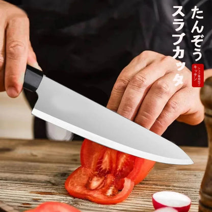 Japanese Chef's Knife Sushi Sashimi Knife Stainless Steel Kitchen Slicing Nakiri Knife 5Cr15 Blade Wood Handle Kitchen Tools