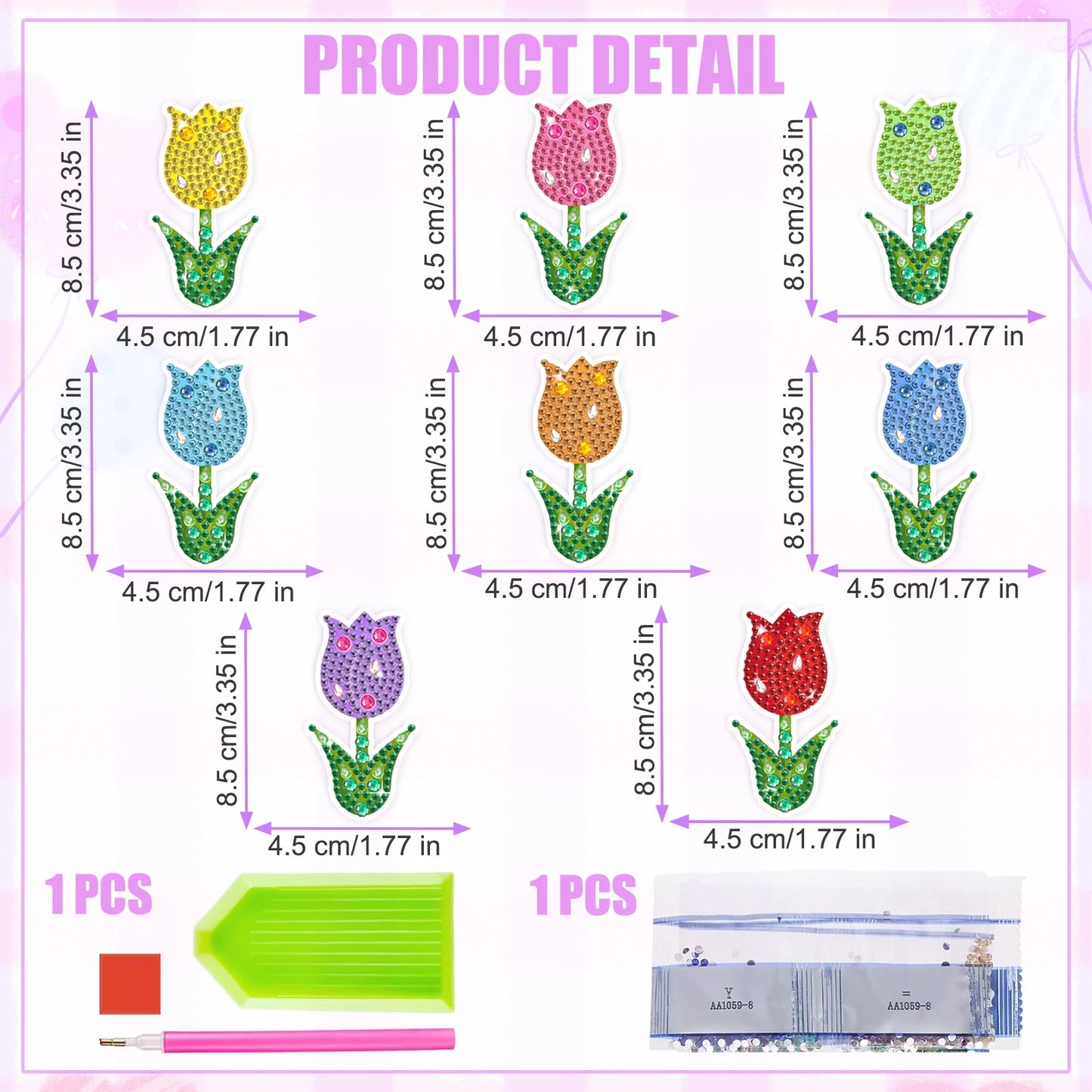 8pcs/Set Diamond Painting Magnets for Refrigerator Diamond Art Fridge Magnets for Adults Diamond Art Refrigerator Magnets Kits