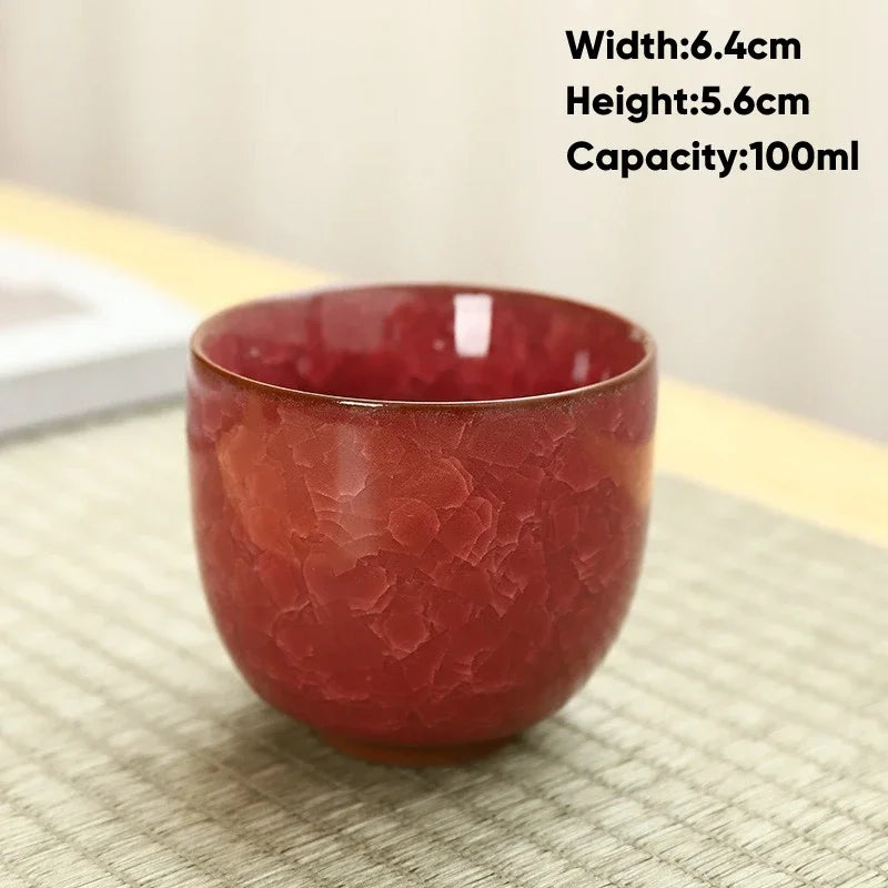 Ice Cracking Style Ceramic Tea Cup,Pottery Espresso Coffee Cups,Porcelain Kung Fu Teacup,Ceramics Sake Mug,Tea Bowl,Wholesale