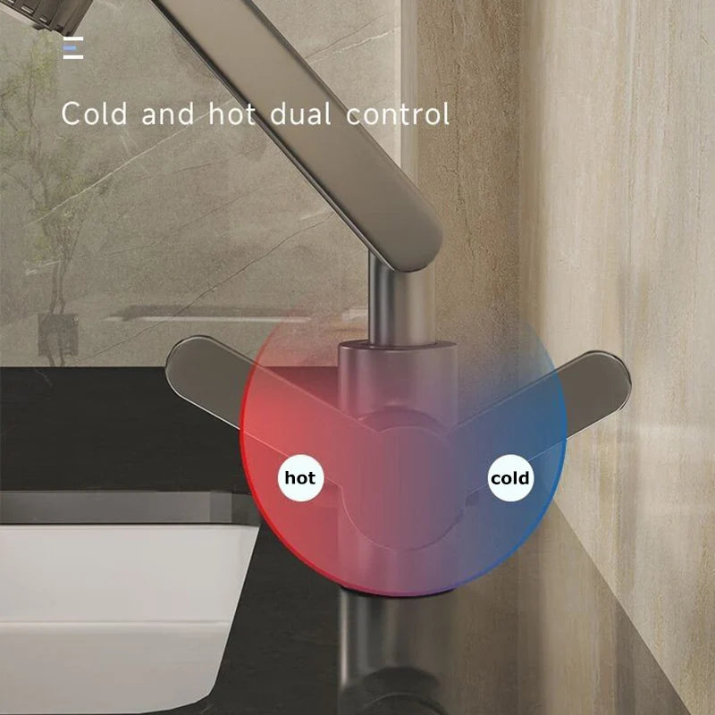 Basin Faucet Hot and Cold Wash Basin Household Bathroom Multi-function Booster Universal Rotating Faucet Kitchen Universal