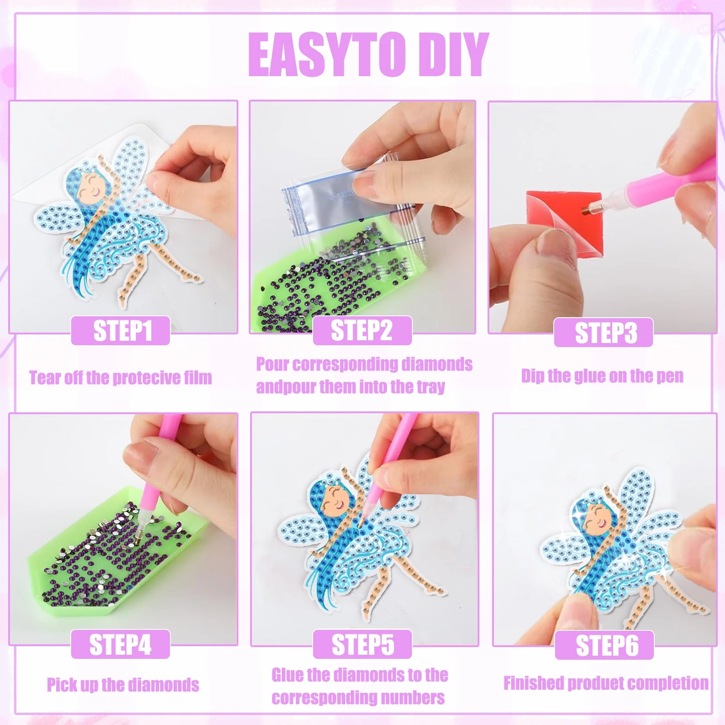 8pcs/Set Diamond Painting Magnets for Refrigerator Diamond Art Fridge Magnets for Adults Diamond Art Refrigerator Magnets Kits
