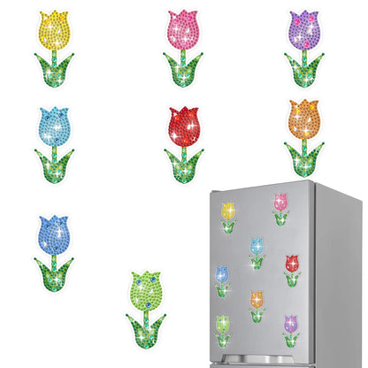 8pcs/Set Diamond Painting Magnets for Refrigerator Diamond Art Fridge Magnets for Adults Diamond Art Refrigerator Magnets Kits