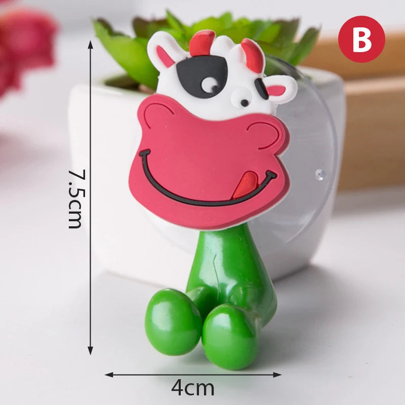 Suction Cup Toothbrush Holder Bathroom Accessories Set Tool Wall Suction Holder Animal Cute Cartoon Animals