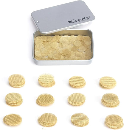 Scotte 200pcs Brass Pipe Screens,Metal Pipe Filter Screen with Storage Box,12.7mm(0.5in),19.05mm(0.75in)