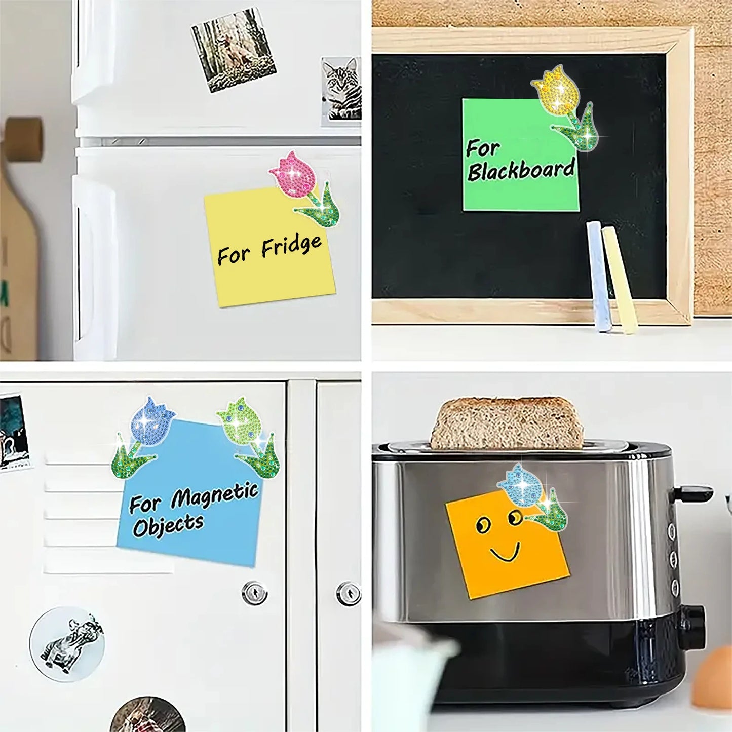 8pcs/Set Diamond Painting Magnets for Refrigerator Diamond Art Fridge Magnets for Adults Diamond Art Refrigerator Magnets Kits
