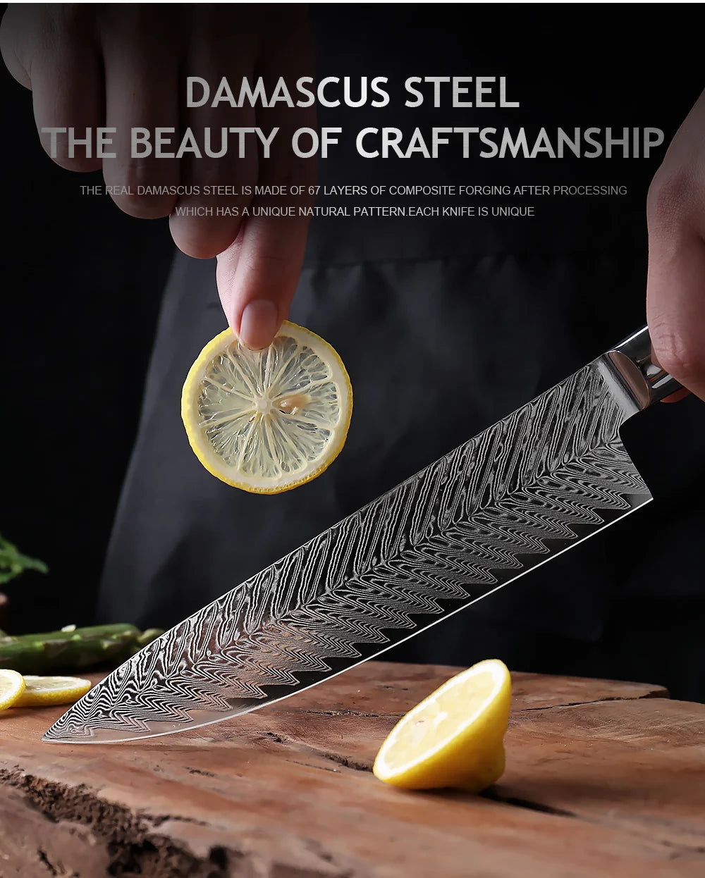 XITUO Luxury Damascus Kitchen Knife Set Japan Chef Santoku Knife Cleaver Paring Bread Knife Featured Resin Synthesis Handle