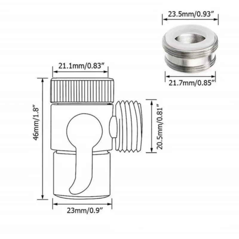Universal Faucet Splitter for Kitchen Bathroom Toilet and Shower Diverter Valve Water Tap Connector with Easy Switch Adapter