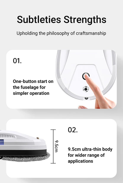 DIVEDEER Window Cleaning Robot  High Suction Intelligent Electric Window Cleaner Water Jet Vacuum Cleaner