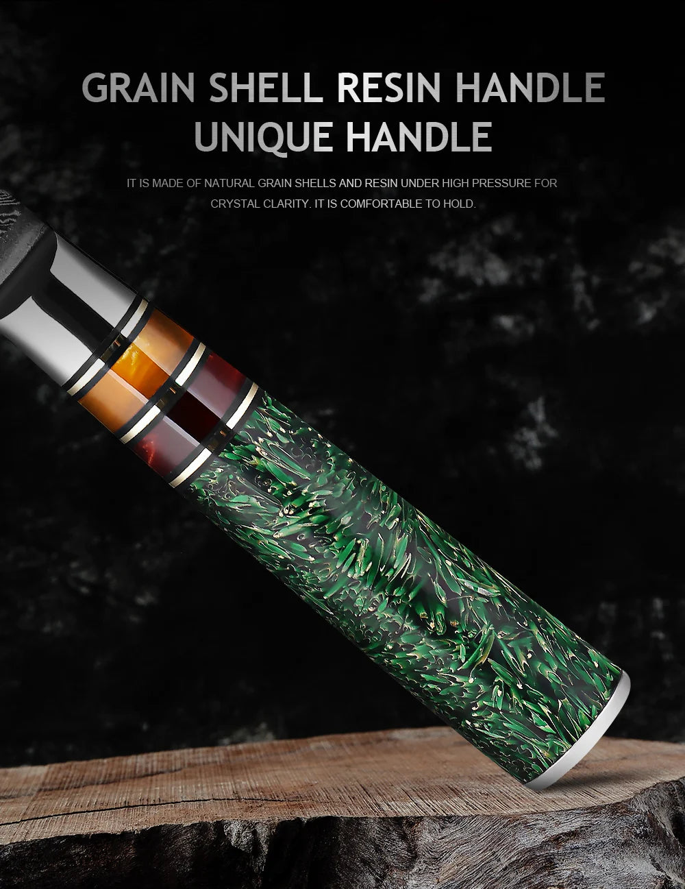 XITUO Luxury Damascus Kitchen Knife Set Japan Chef Santoku Knife Cleaver Paring Bread Knife Featured Resin Synthesis Handle