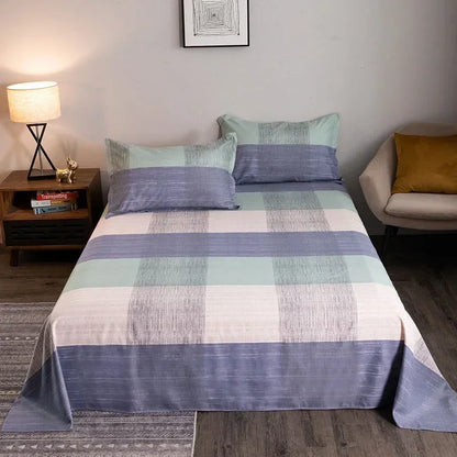 Geometry printed flat bed sheet set couple 2 people super cozy luxury double bed bedsheet single double queen king size