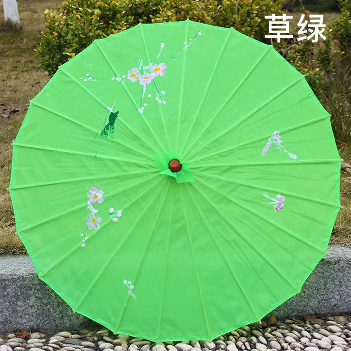 1pcs Chinese art umbrella bamboo frame silk parasol for wedding birthday party bride bridemaid hand-painted flower design