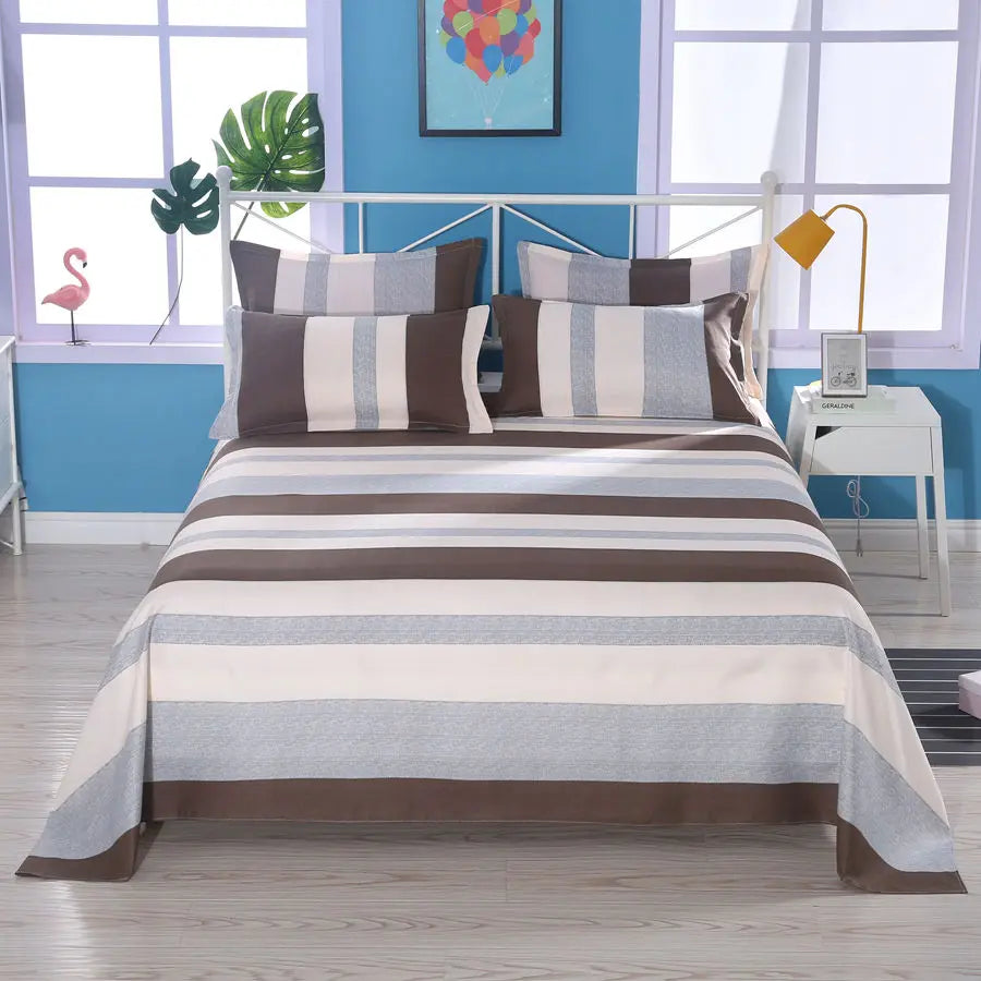 3pcs/Set Home Textile Bed Sheet Set with Pillowcases Cotton Material Lovers Home Room Bedding Flat Sheet Bed Sheet Set