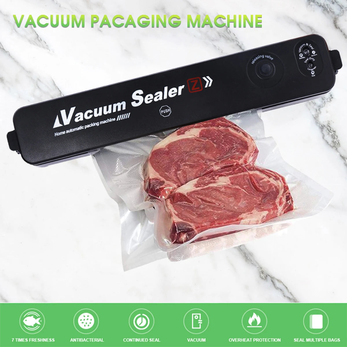 saengQ Vacuum Sealer Packaging Machine Food Vacuum Sealer With Free 10pcs Vacuum bags Household Vacuum Food Sealing
