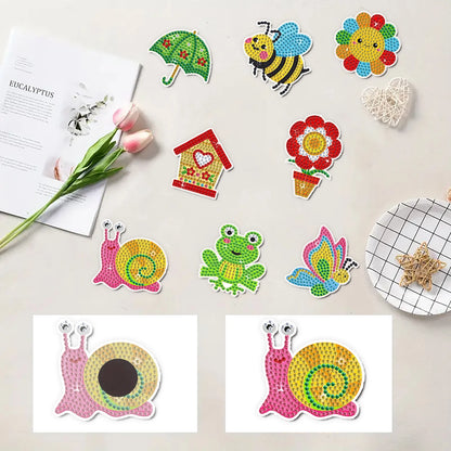8pcs/Set Diamond Painting Magnets for Refrigerator Diamond Art Fridge Magnets for Adults Diamond Art Refrigerator Magnets Kits