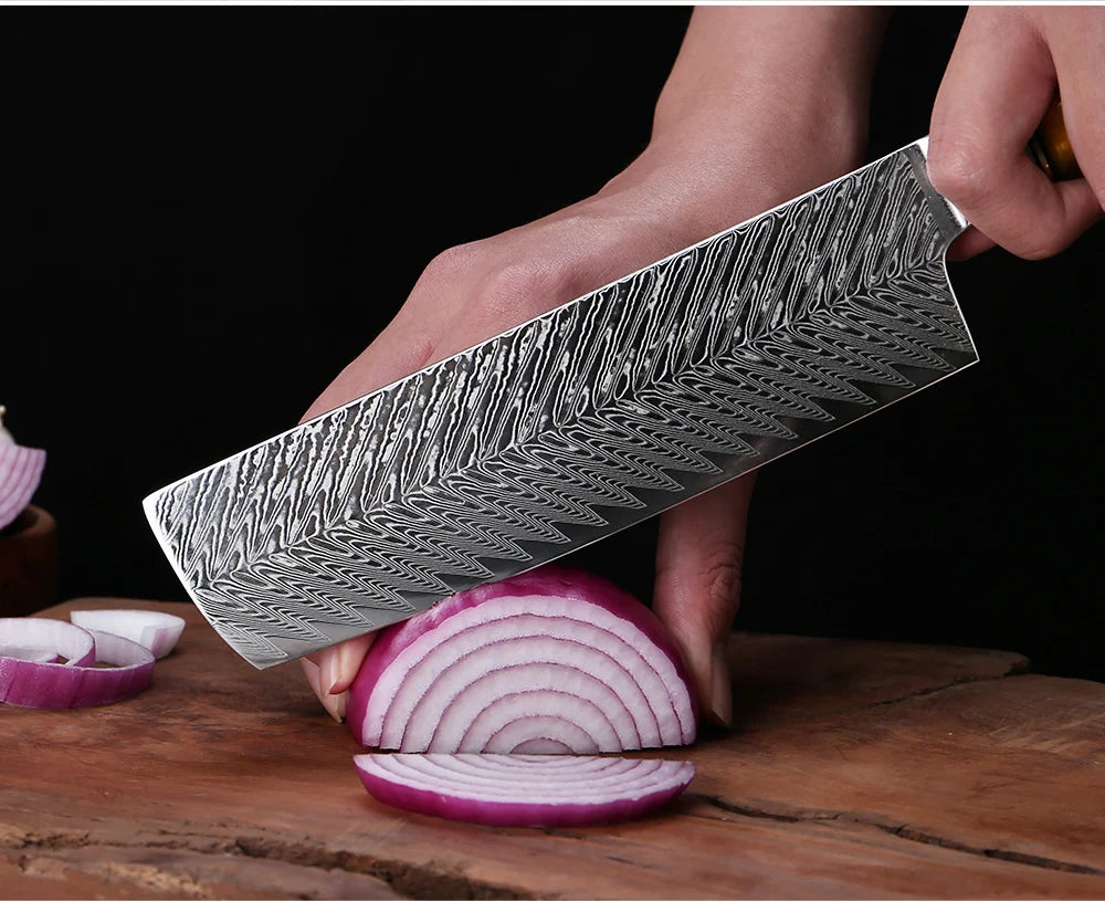 XITUO Luxury Damascus Kitchen Knife Set Japan Chef Santoku Knife Cleaver Paring Bread Knife Featured Resin Synthesis Handle