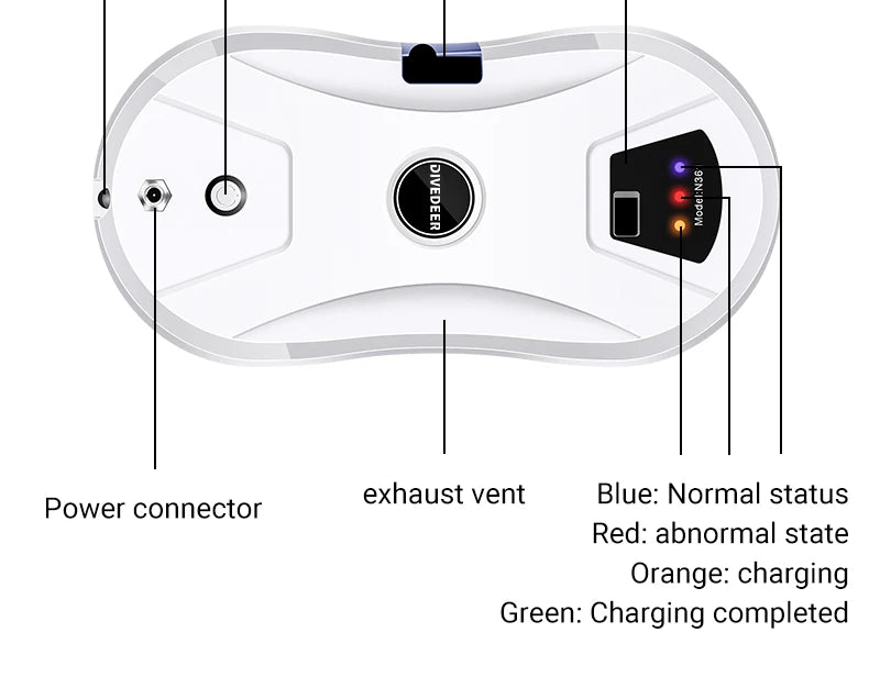 DIVEDEER Window Cleaning Robot  High Suction Intelligent Electric Window Cleaner Water Jet Vacuum Cleaner