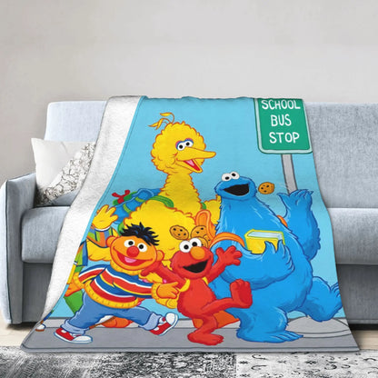 Cookie Monsters Blankets  Soft Warm Street Trend Plush Throw Blanket For Students Outdoor Flannel Bedspread Bed Cover