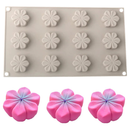 Chrysanthemum Cocoa Bean Pudding Cup Cherry Blossom Design Silicone Cake Mold Chocolate Mould Kitchen Dessert Decorating Tools