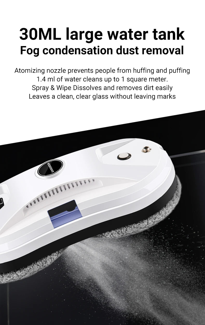 DIVEDEER Window Cleaning Robot  High Suction Intelligent Electric Window Cleaner Water Jet Vacuum Cleaner
