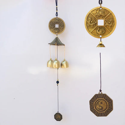 1Pc Antique Wind Chime Copper Yard Garden Outdoor Living Decoration Metal Wind Chimes Outdoor Chinese Oriental Lucky Metal Decor