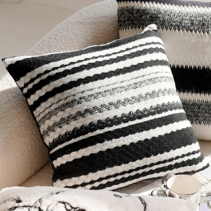 Junwell Modern Polyester Textured Fabric Dec.pillow Light luxury Nordic Fabric Cushion Cover For Living Room Sofa Pillow Cover
