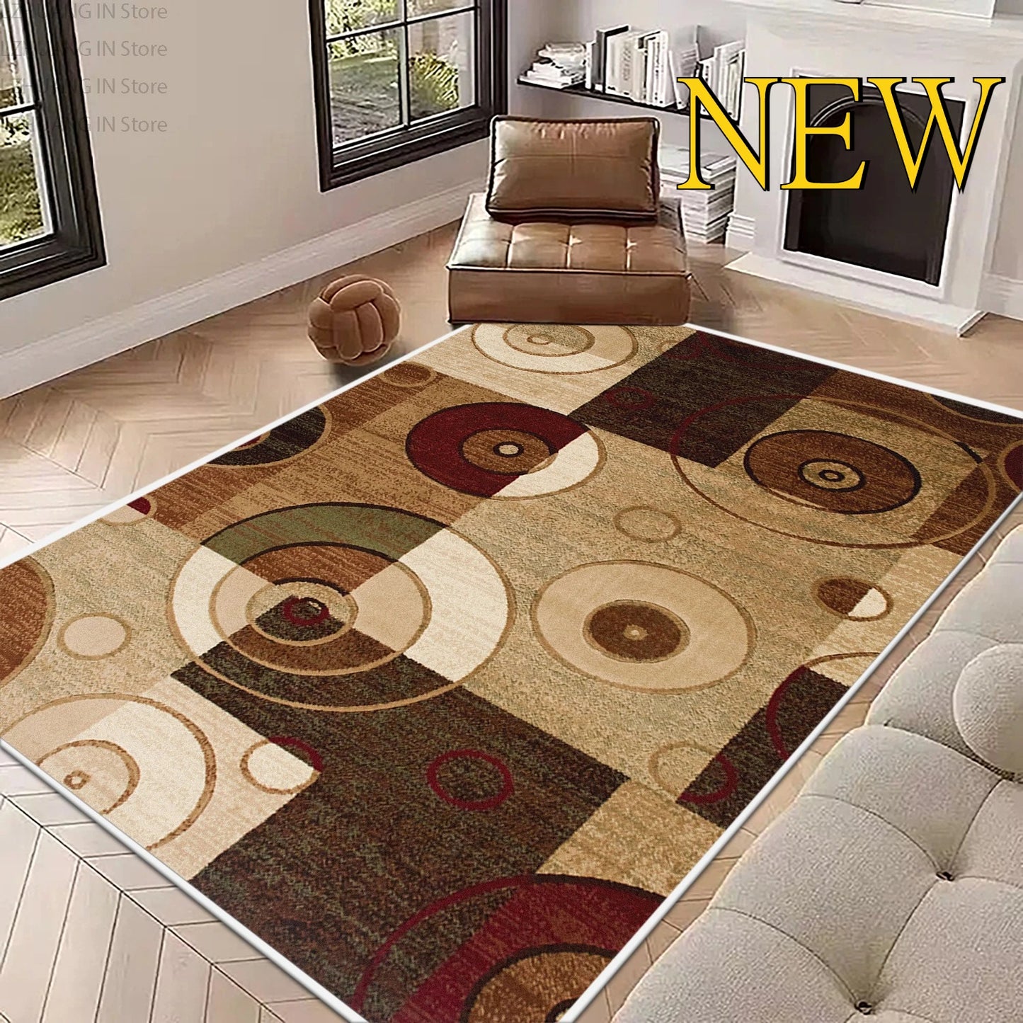 Modern Abstract Style Large Living Room Carpet Decoration Home Rugs for Bedroom Non-slip Lounge Rug Mat for Children Washable