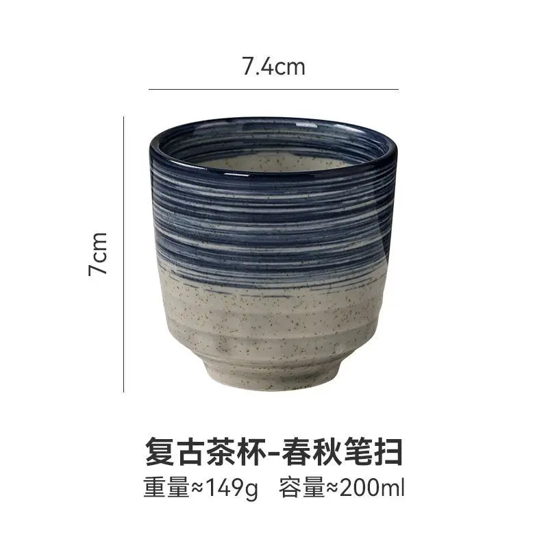 Japanese style Hefeng hand-painted ceramic tea cup, wine cup, small size drinking cup, hotel heat-resistant thickened home tea