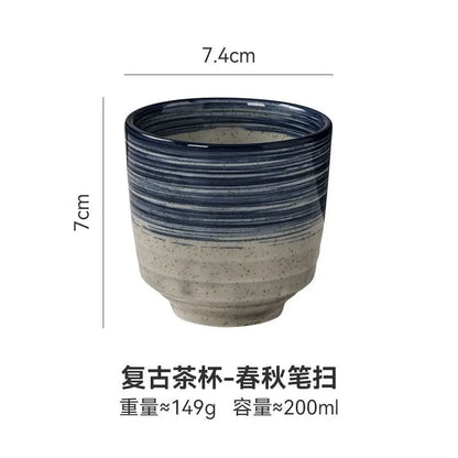 Japanese style Hefeng hand-painted ceramic tea cup, wine cup, small size drinking cup, hotel heat-resistant thickened home tea