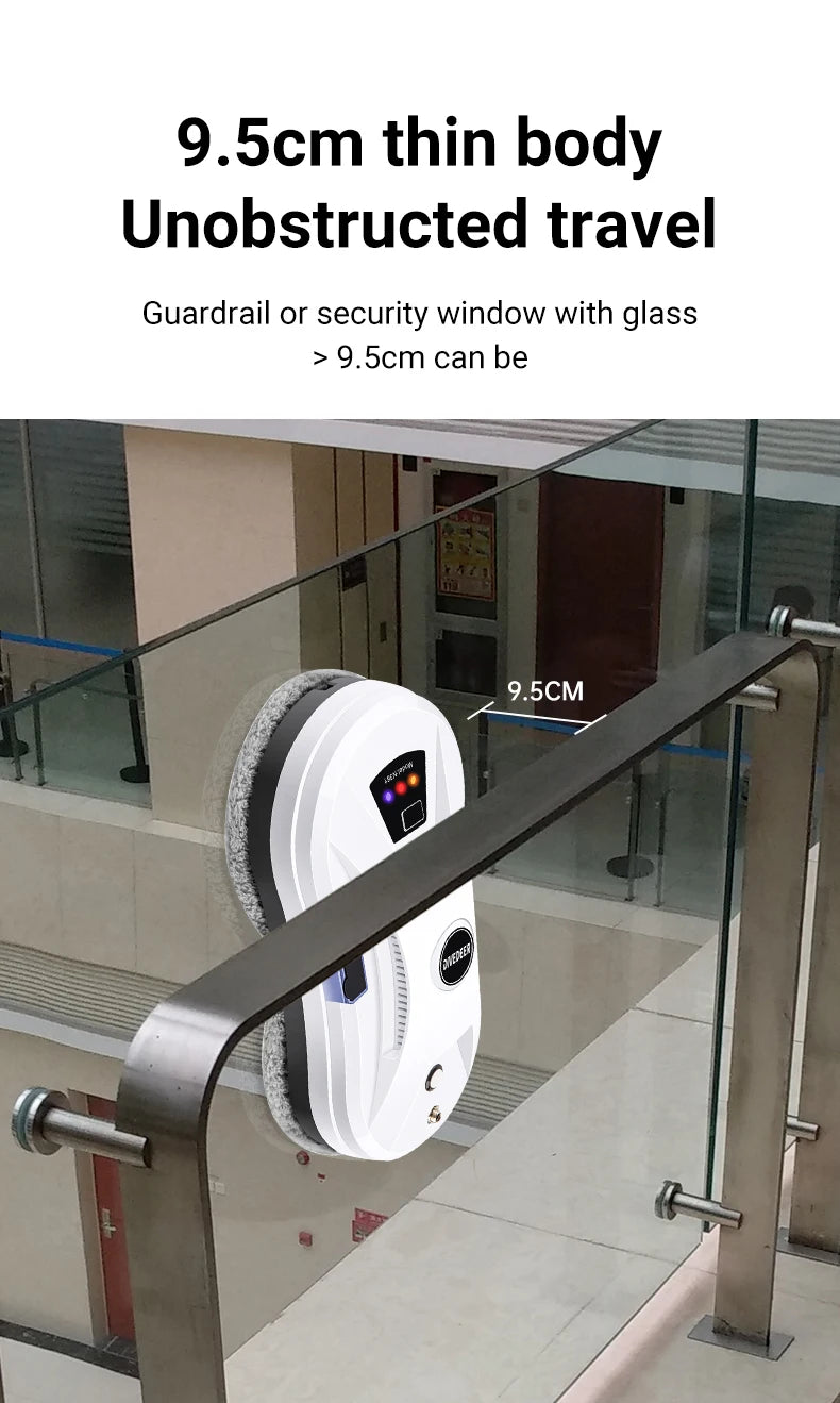 DIVEDEER Window Cleaning Robot  High Suction Intelligent Electric Window Cleaner Water Jet Vacuum Cleaner