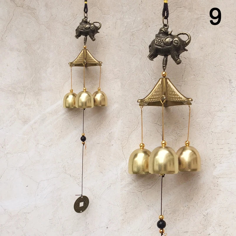 1Pc Antique Wind Chime Copper Yard Garden Outdoor Living Decoration Metal Wind Chimes Outdoor Chinese Oriental Lucky Metal Decor