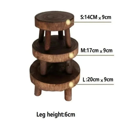 Wooden Plant Stand Flower Pot Base Holder Stool Indoor Outdoor Garden Succulent Pots Tray Flower Display Plant Stand SmallStool