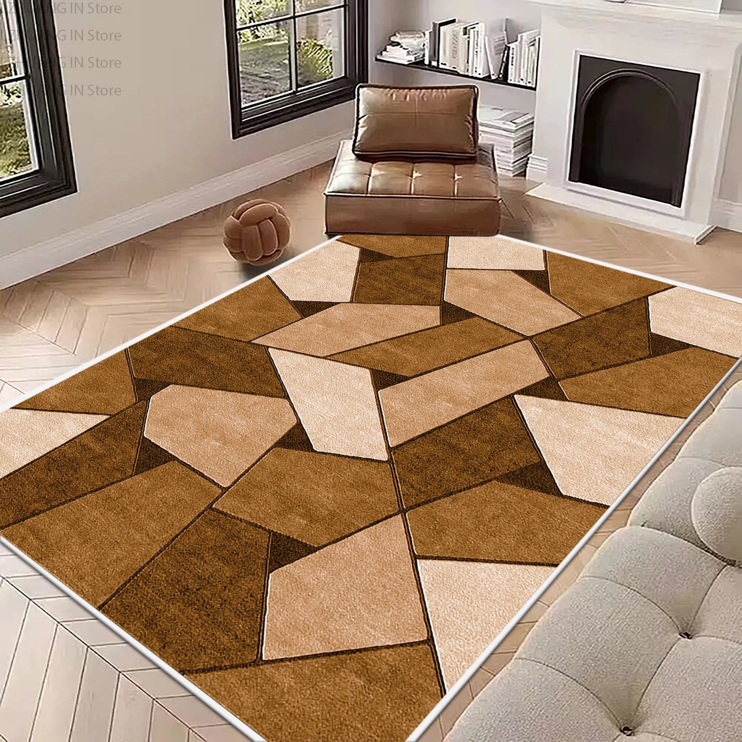 Modern Abstract Style Large Living Room Carpet Decoration Home Rugs for Bedroom Non-slip Lounge Rug Mat for Children Washable