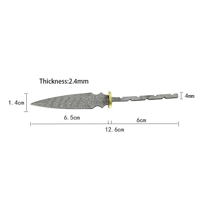 Damascus Steel Blade Pu 'er Tea Knife Billets DIY Hand Tool Parts Outdoor Tea Needles Dull  Blade Blank embryo  Accessories