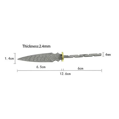 Damascus Steel Blade Pu 'er Tea Knife Billets DIY Hand Tool Parts Outdoor Tea Needles Dull  Blade Blank embryo  Accessories