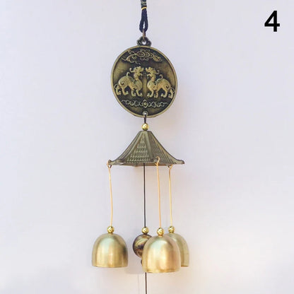 1Pc Antique Wind Chime Copper Yard Garden Outdoor Living Decoration Metal Wind Chimes Outdoor Chinese Oriental Lucky Metal Decor