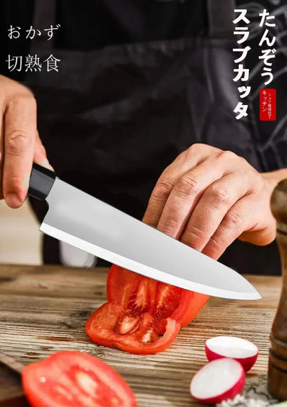 Japanese Chef's Knife Sushi Sashimi Knife Stainless Steel Kitchen Slicing Nakiri Knife 5Cr15 Blade Wood Handle Kitchen Tools