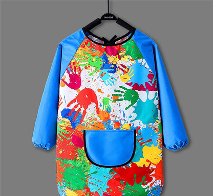 Kids Painting Waterproof Long Sleeved Cover Kindergarten Art Painting Smock Reverse Dressing Gown Baby Eating Bib Children Apron