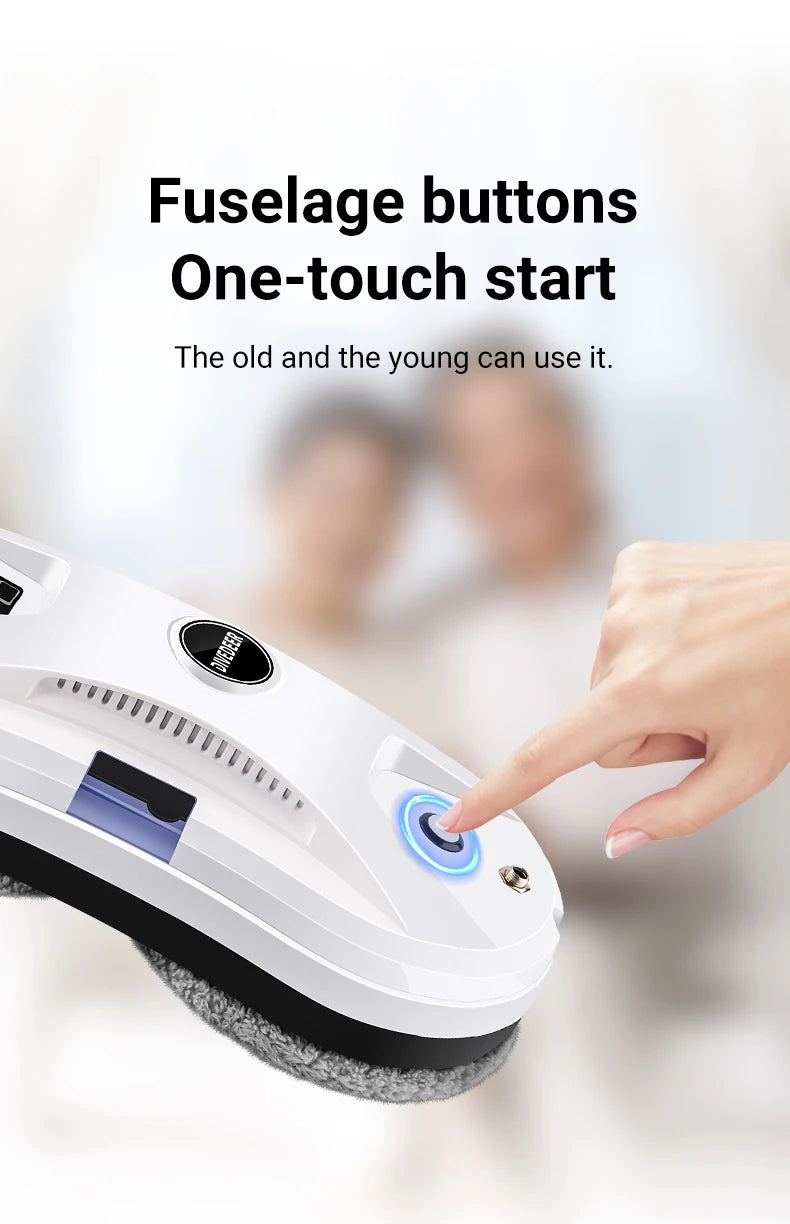 DIVEDEER Window Cleaning Robot  High Suction Intelligent Electric Window Cleaner Water Jet Vacuum Cleaner