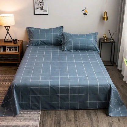 Geometry printed flat bed sheet set couple 2 people super cozy luxury double bed bedsheet single double queen king size